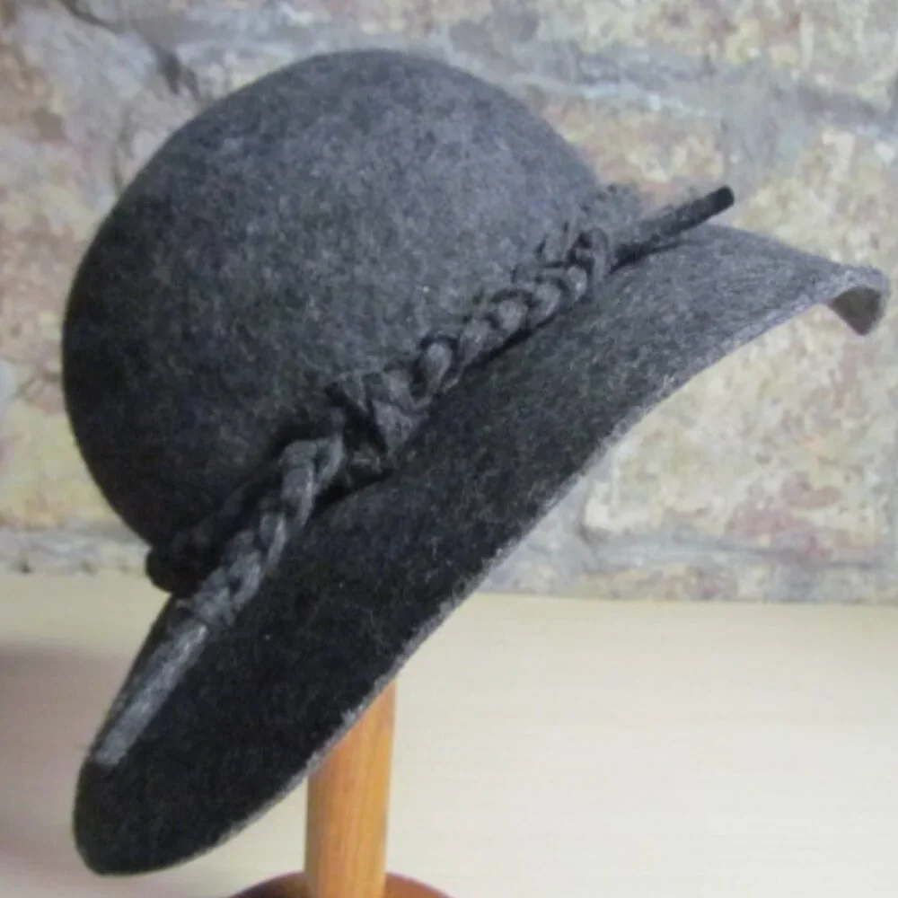 Gray 100% Wool San Diego Hat Co Women Wide Brim Fedora OS Winter